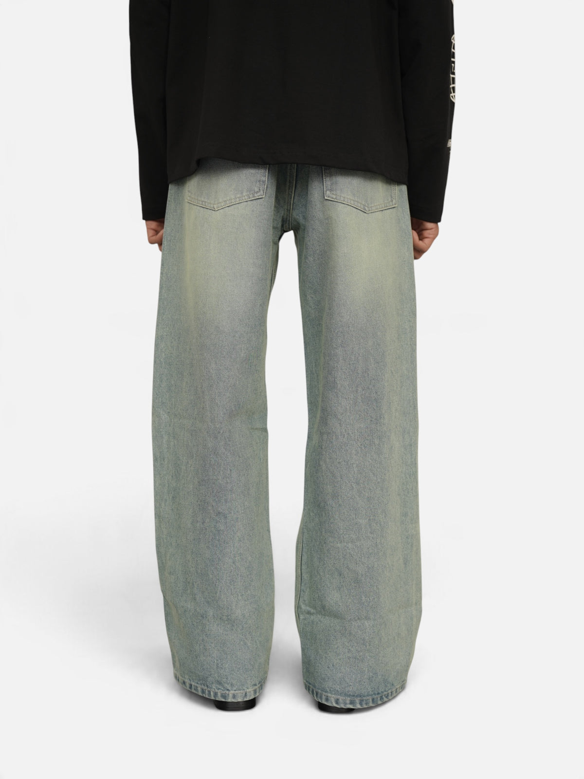 Green Vintage blue Wide leg Drop-A10