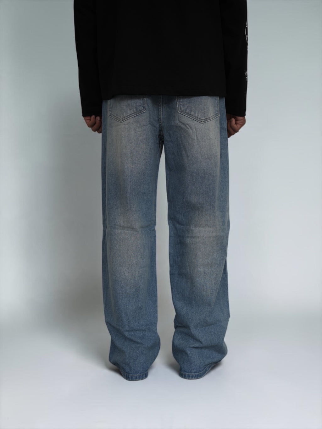 Blue Vintage wash Wide leg DROP-A5