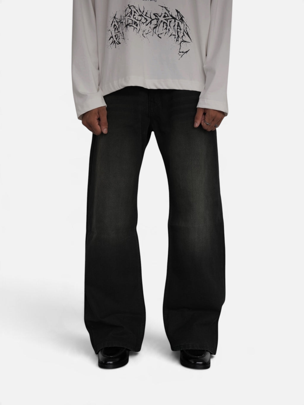 Urban Black Wide Leg Drop-A11