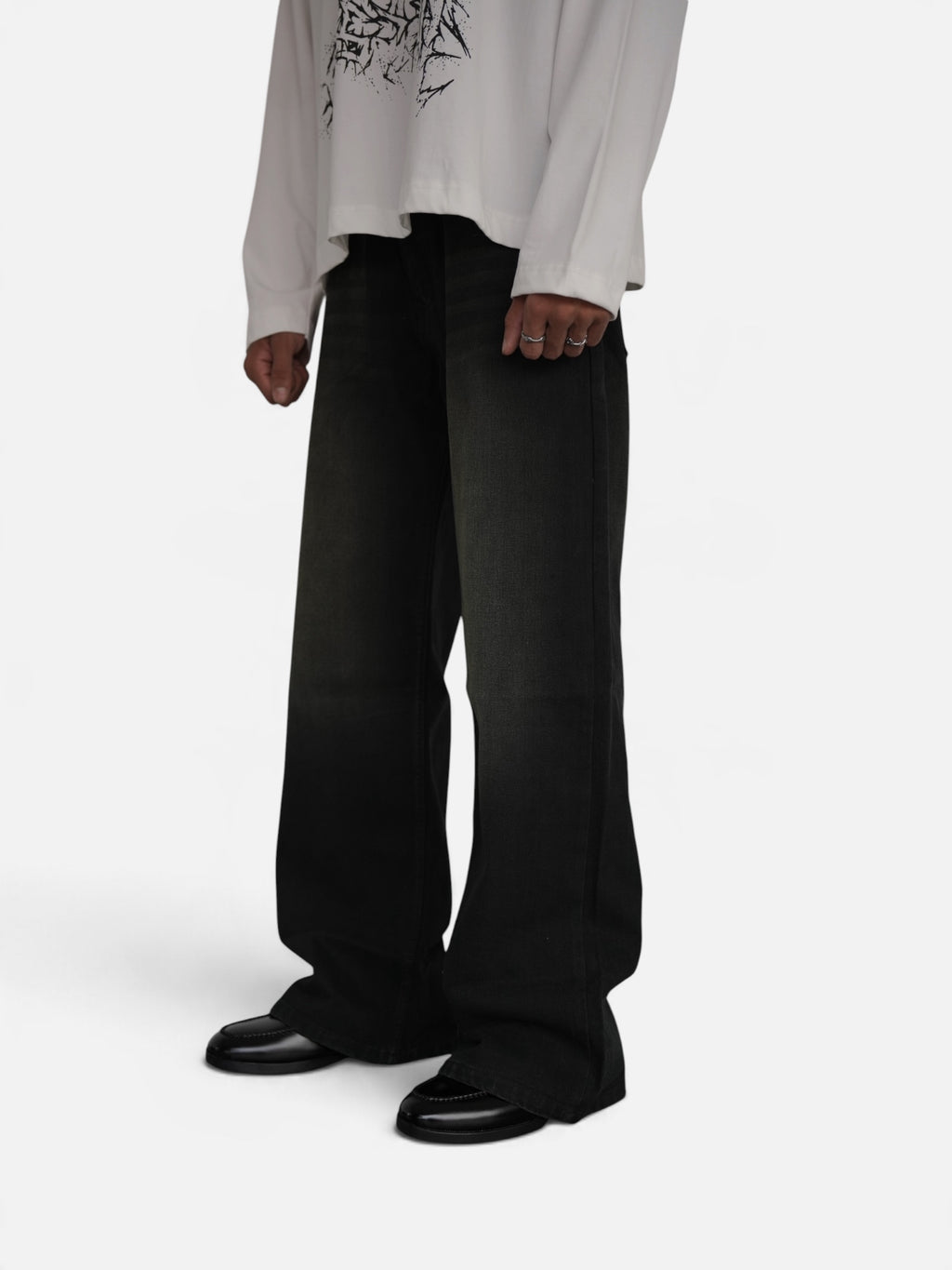 Urban Black Wide Leg Drop-A11