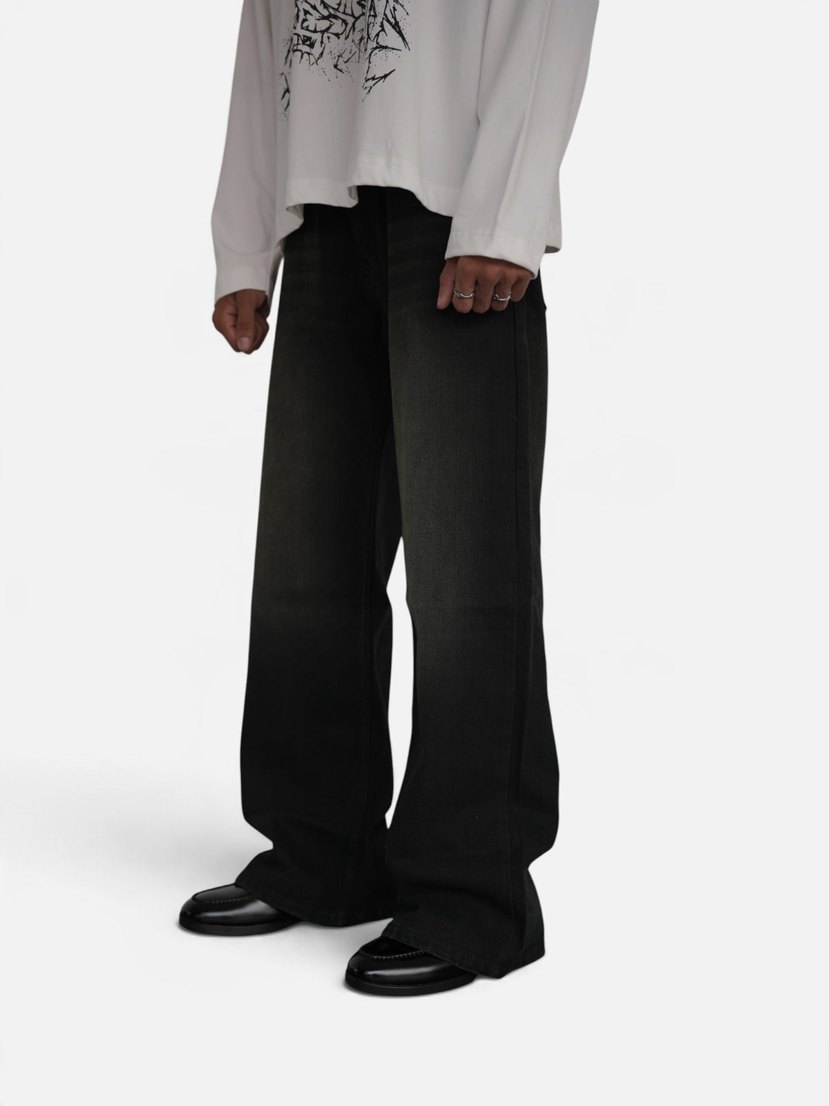 Urban Black Wide Leg Drop-A11
