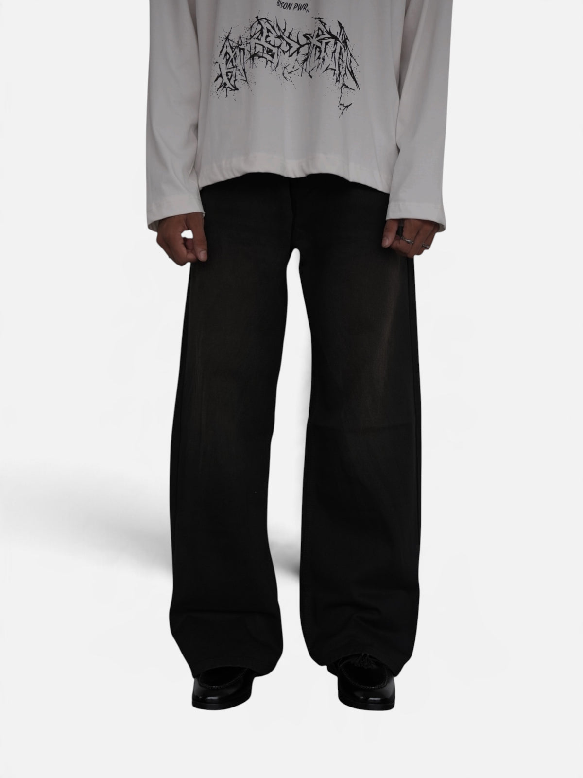 Obsidian Black Wide Leg Drop-A12