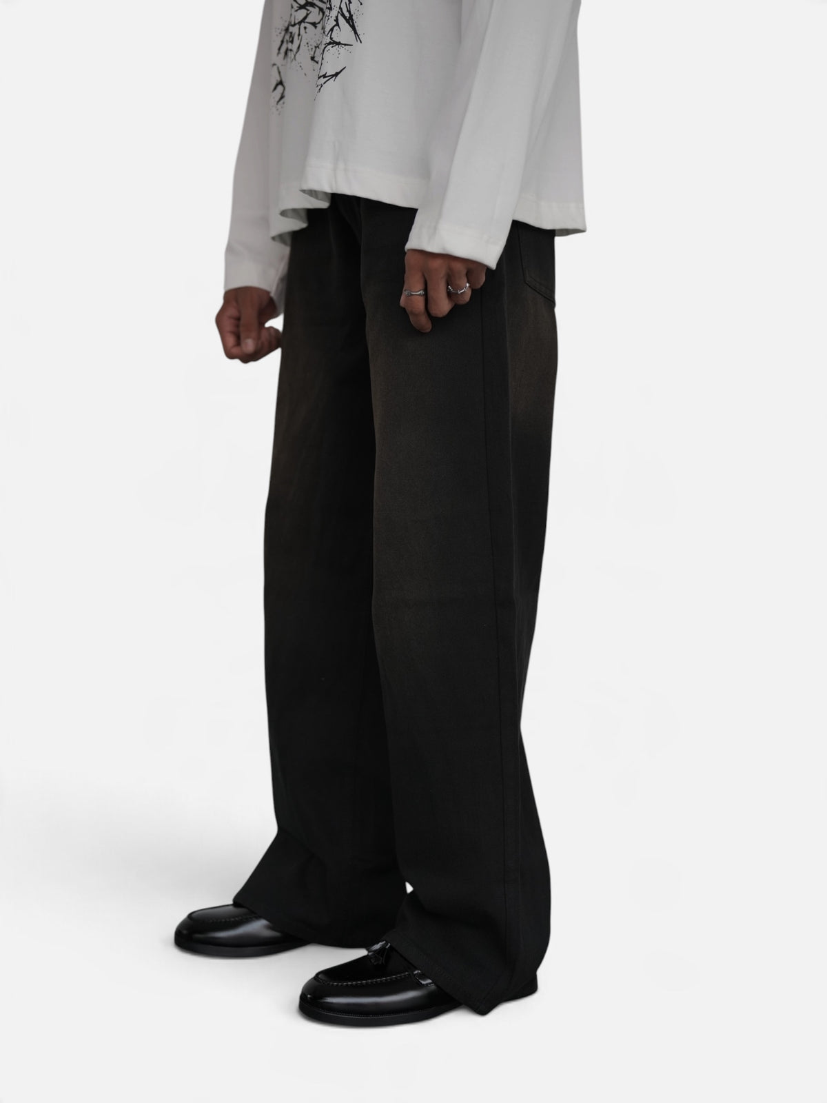 Obsidian Black Wide Leg Drop-A12