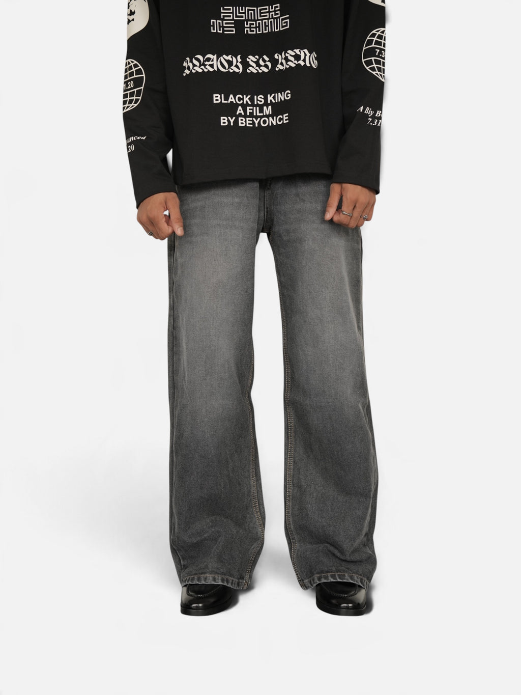 Grey Vintage Noir Denim Drop-A9