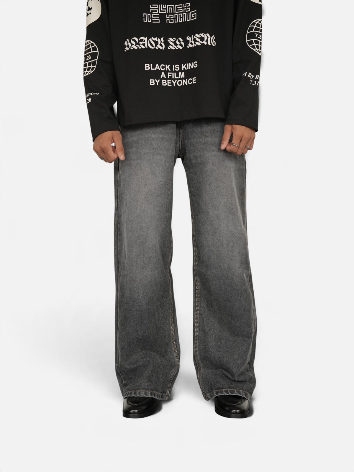 Grey Vintage Noir Denim Drop-A9