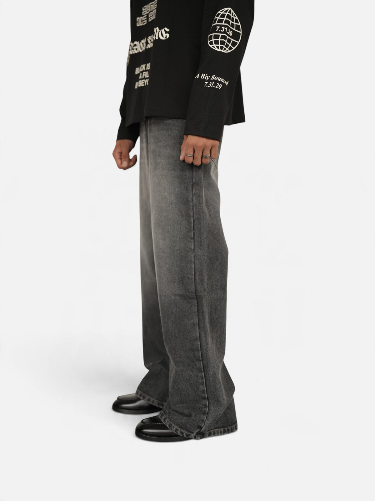 Grey Vintage Noir Denim Drop-A9