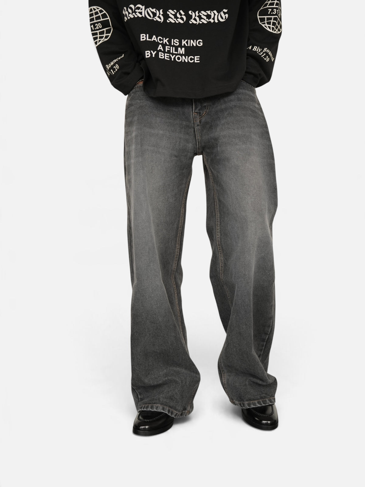 Grey Vintage Noir Denim Drop-A9