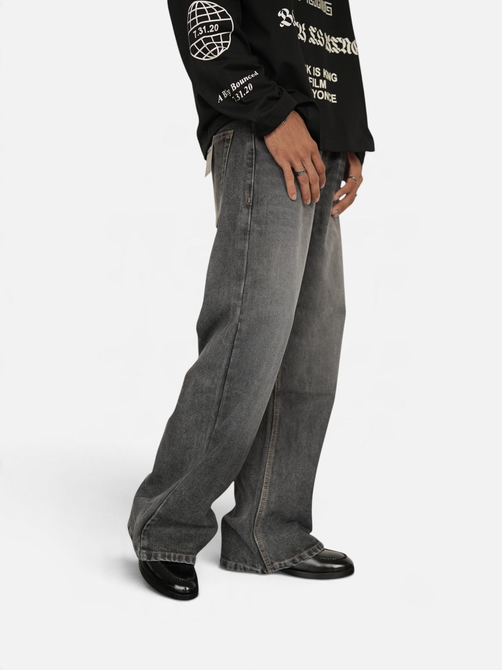 Grey Vintage Noir Denim Drop-A9