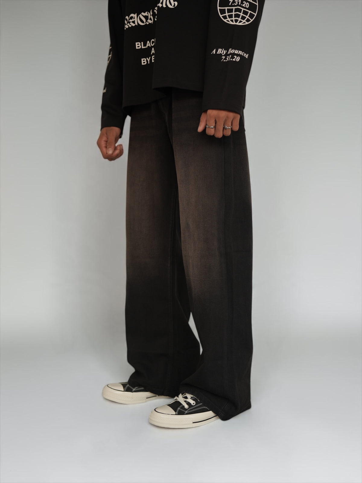 Afterdark  Black Wide Leg Drop- A8