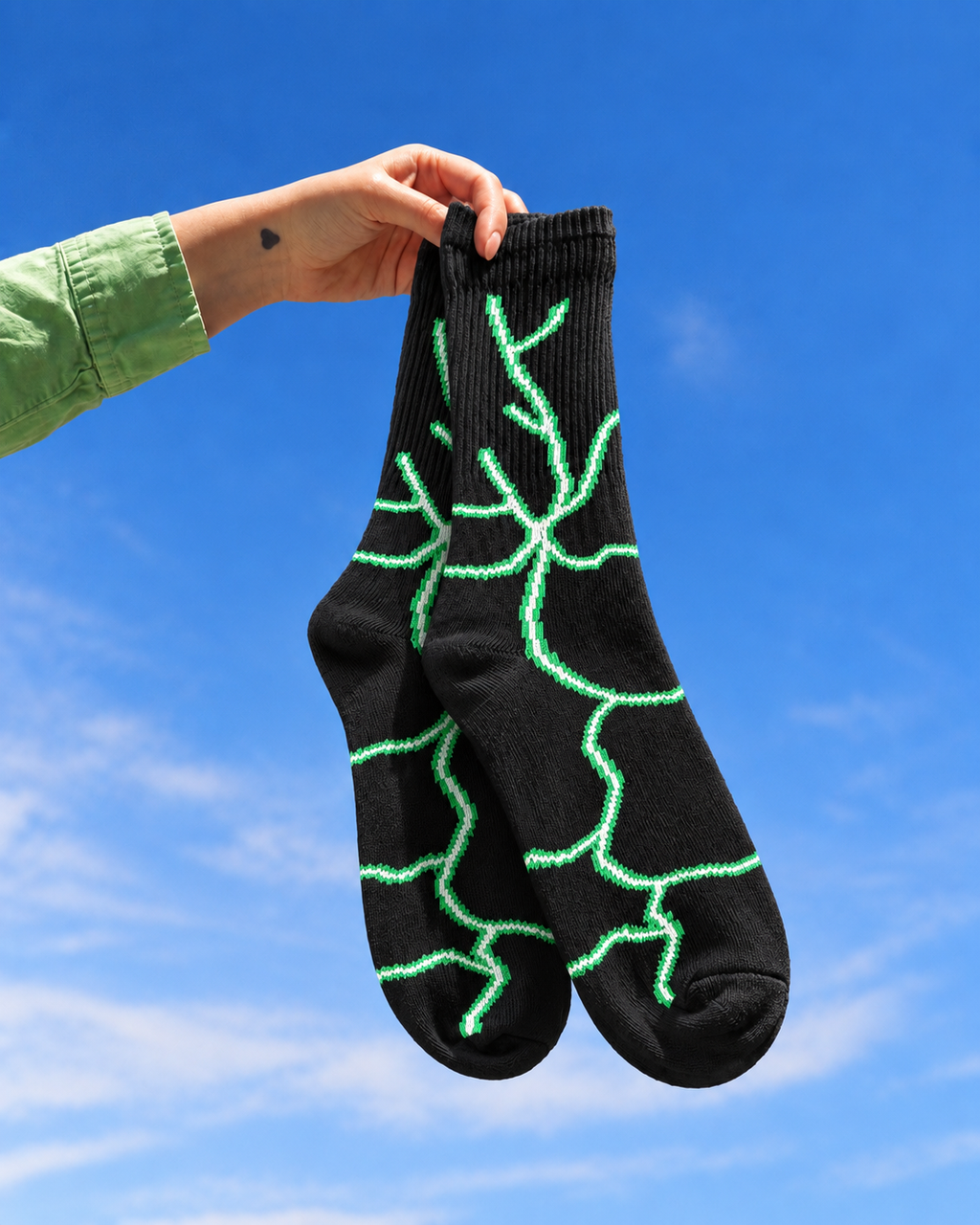 MINNAL GREEN SOCKS DROP5