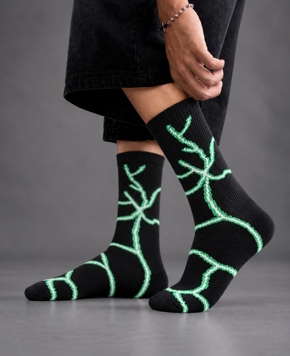 MINNAL GREEN SOCKS DROP5